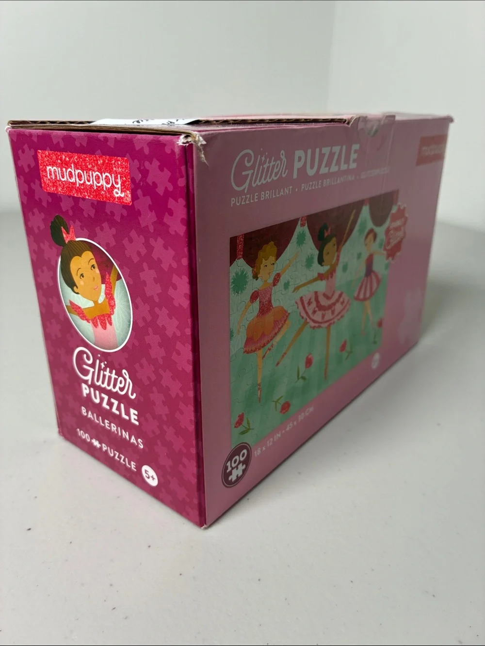 Mudpuppy Pink Ballerina Glitter Puzzle - 100 Pieces